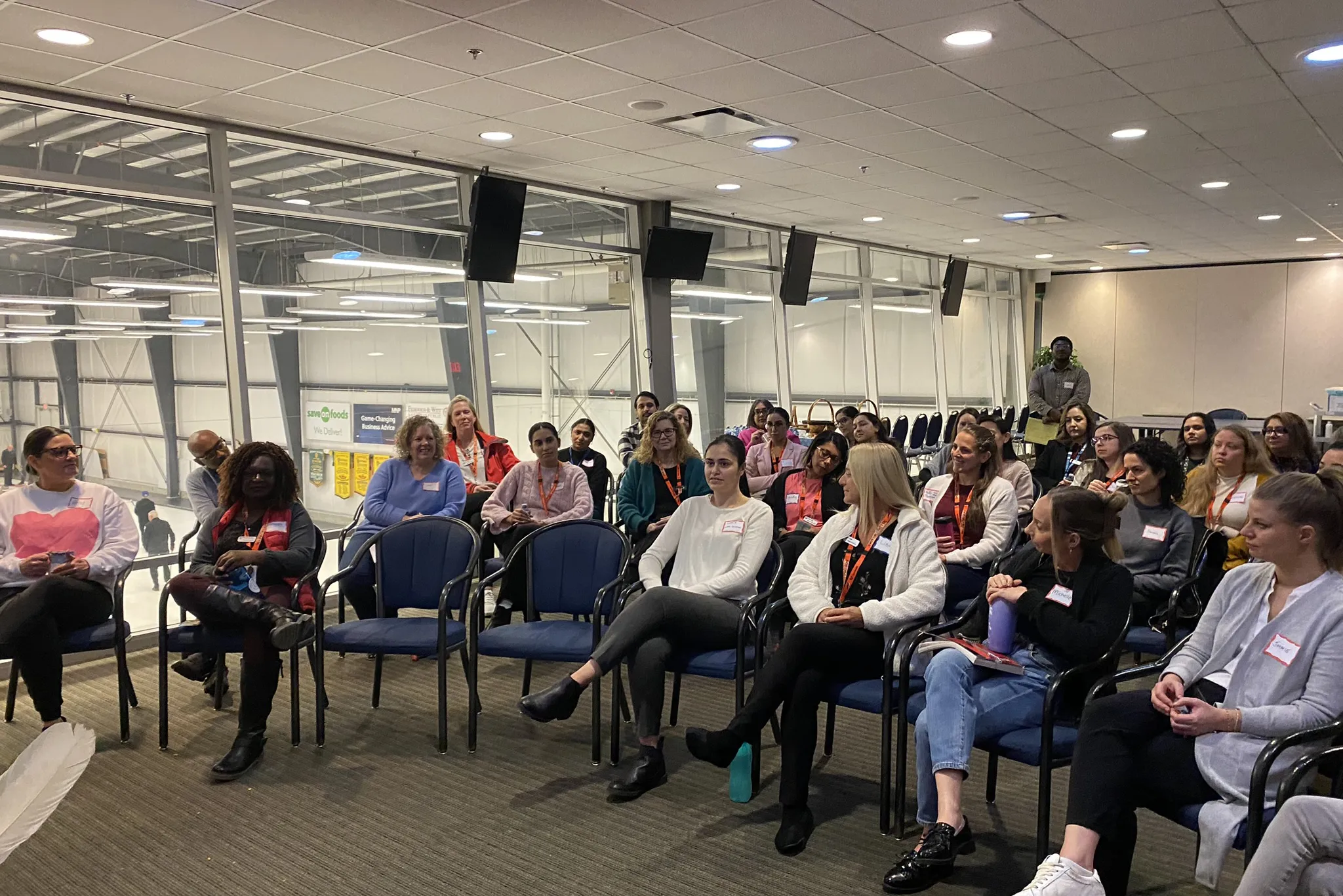 Team members attending a meeting in a conference room in South Surrey White Rock.